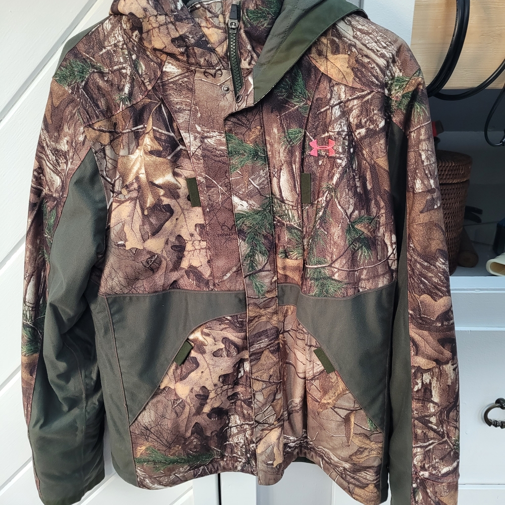 Women's Under Armour Storm Camouflage Jacket with Green Accents